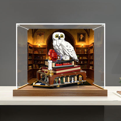 LEGO 76466 Sorcerer's Stone - Collectors' Edition Mirror Acrylic Display Case with Ring Light & UV-Printed Background - Dustproof Showcase