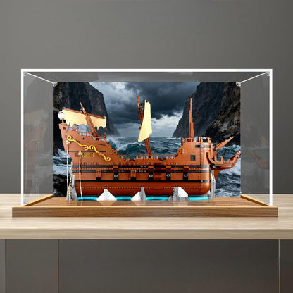 LEGO 21363 The Goonies Mirror Acrylic Display Case with Ring Light & UV-Printed Background - Dustproof Showcase