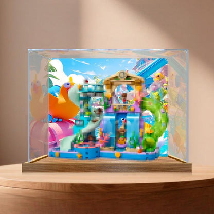 LEGO 42630 Heartlake City Water Park Caixa de Exibição Acrílica com Anel de Luz e Fundo UV - Vitrine à Prova de Poeira