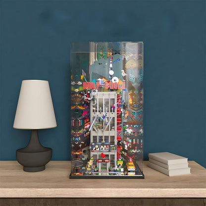 Acrylic Display Case for LEGO 76178 Daily Bugle, with Themed Printed Background & Dustproof Box