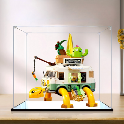 Acrylic Display Case for LEGO 71456 Mrs. Castillo's Turtle Van, with Themed Printed Background & Dustproof Box