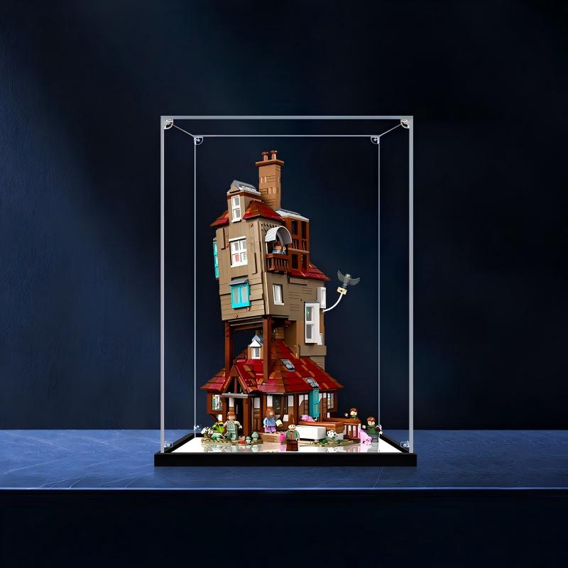 LEGO 76437 A Toca - Edição de Colecionador Caixa de Exibição de Acrílico Espelhado com Luz de Anel e Fundo Impresso em UV - Vitrine à Prova de Poeira