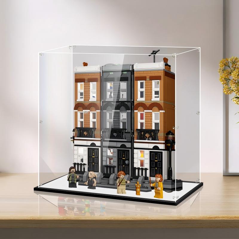 LEGO 76408 12 Grimmauld Place Mirror Acrylic Display Case with Ring Light & UV-Printed Background - Dustproof Showcase