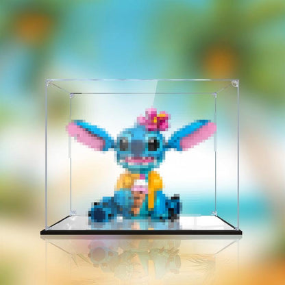 LEGO 43249 Stitch Mirror Acrylic Display Case with Ring Light & UV-Printed Background - Dustproof Showcase