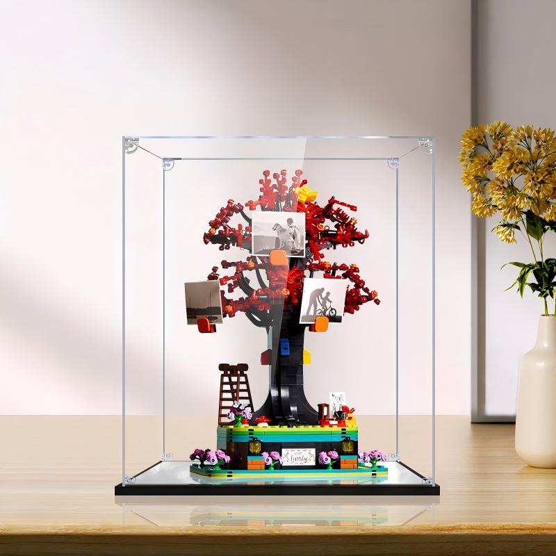 LEGO 21346 Caixa de Exibição de Espelho de Árvore Genealógica com Luz de Anel e Fundo Impresso em UV - Vitrine à Prova de Poeira