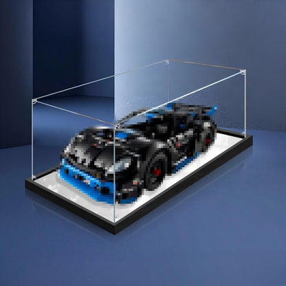 LEGO 42176 بورشه GT4 e-Performance حافظة عرض أكريليك مع حلقة إضاءة وخلفية مطبوعة بالأشعة فوق البنفسجية - صندوق عرض مقاوم للغبار