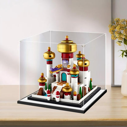 LEGO 40613 قصر أغرابة المصغر من ديزني - علبة عرض أكريليك مرآة مع إضاءة حلقية وخلفية مطبوعة بالأشعة فوق البنفسجية - صندوق عرض مقاوم للغبار