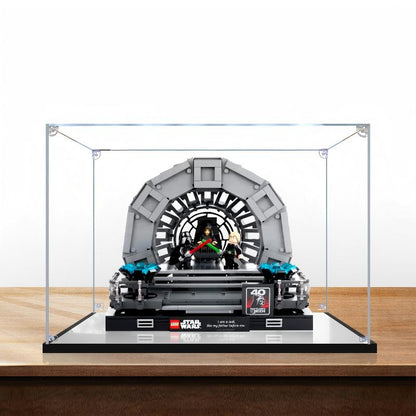 Acrylic Display Case for LEGO 75352 Emperor's Throne Room Diorama, with Themed Printed Background & Dustproof Box