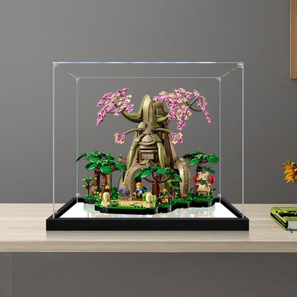 LEGO 77092 大デクの樹 2-in-1 ミラーアクリル展示ケース リングライト＆UVプリント背景付き - 防塵ショーケース