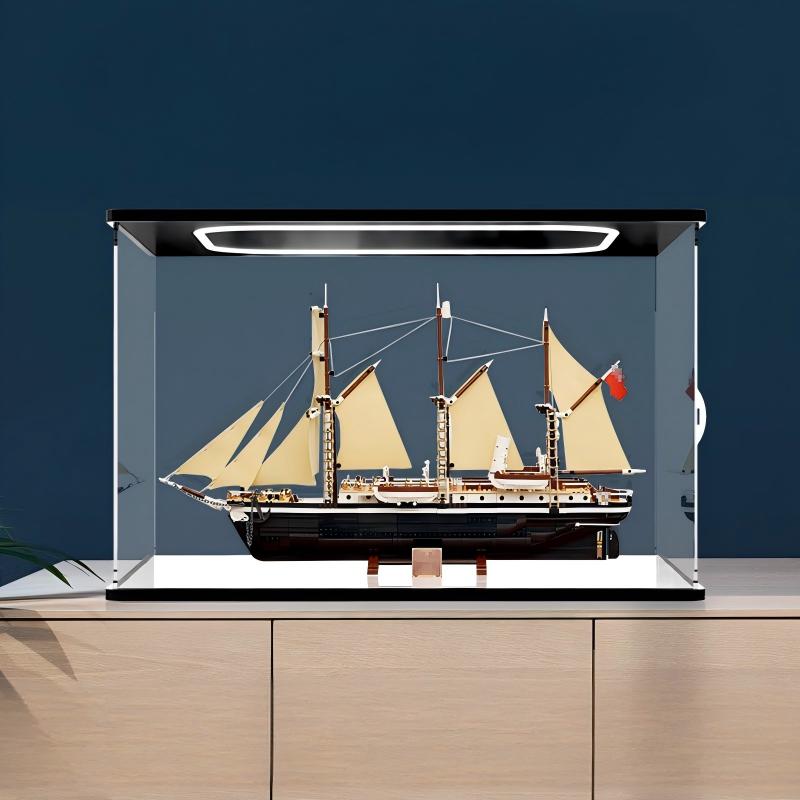 LEGO 10335 The Endurance Caixa de Exibição Acrílica com Luz de Anel e Fundo Impresso em UV - Vitrine à Prova de Poeira