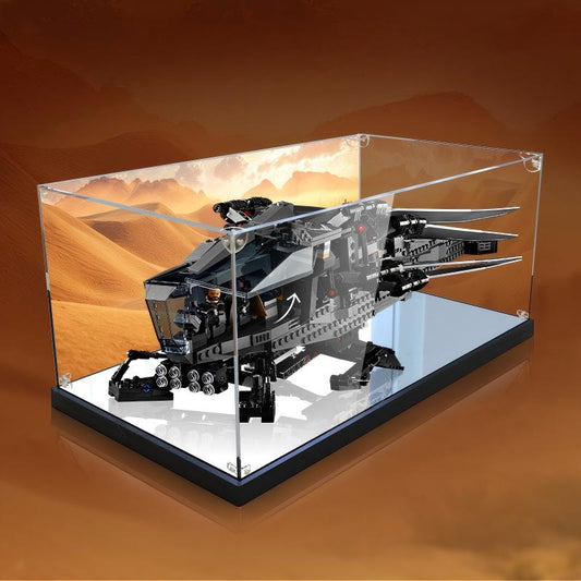 Acrylic Display Case for LEGO 10327 Dune Atreides Royal Ornithopter, with Themed Printed Background & Dustproof Box
