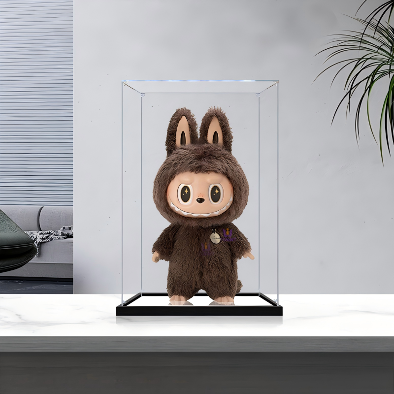 Suitable for Pop Mart Zimomo display case. – 35x30x60cm Large Showcase with UV-Printed Background & Mirror Base