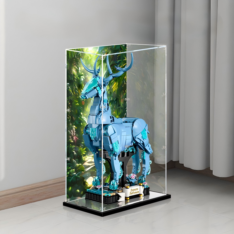 LEGO 76414 Mirror Acrylic Display Case with Ring Light & UV-Printed Background - Dustproof Showcase