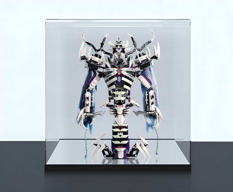 Acrylic Display Case for LEGO 80028 The Bone Demon, with Themed Printed Background & Dustproof Box
