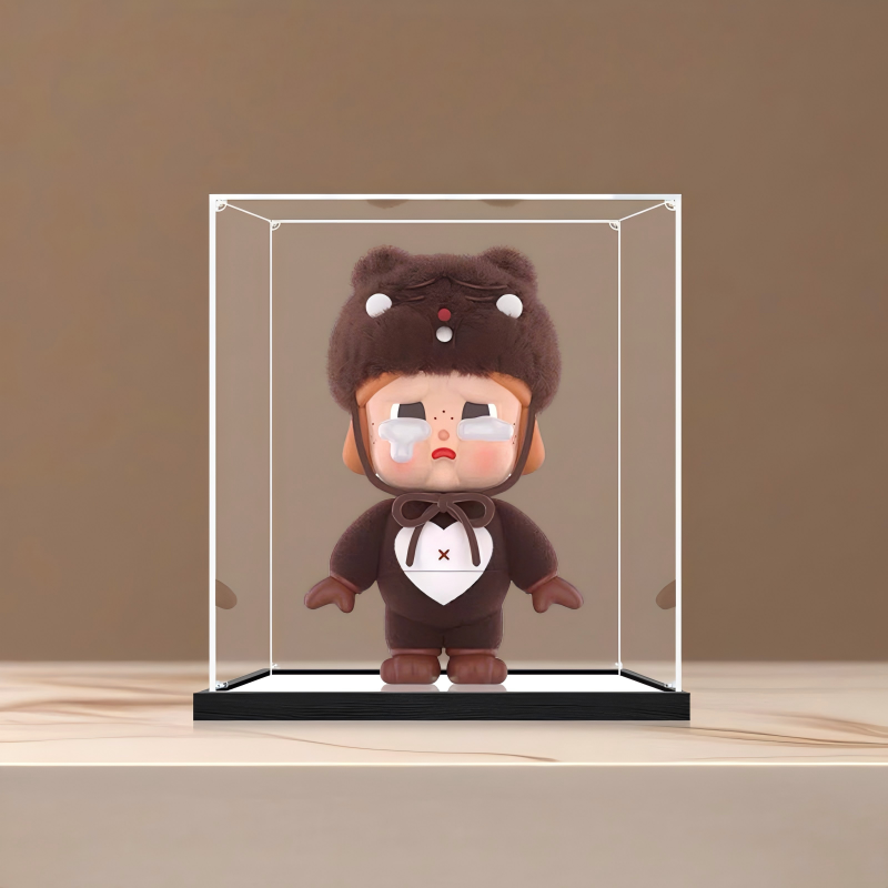 Suitable for Pop Mart Crybaby Display Case – Showcase with UV-Printed Background & Mirror Base