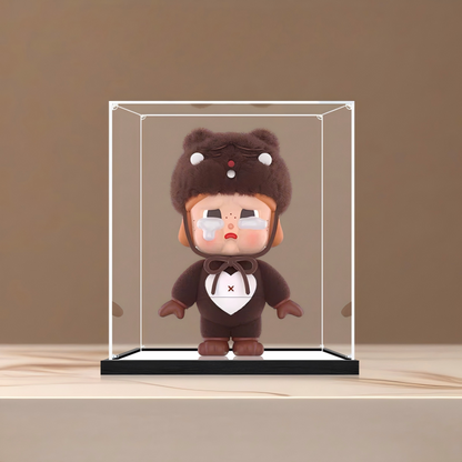 Suitable for Pop Mart Crybaby Display Case – Showcase with UV-Printed Background & Mirror Base