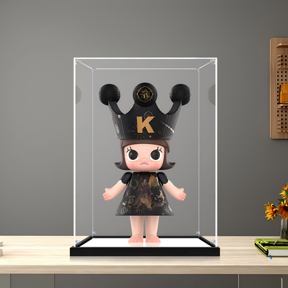 Suitable for Pop Mart MEGA SPACE MOLLY Hogwarts Display Case – Showcase with UV-Printed Background & Mirror Base