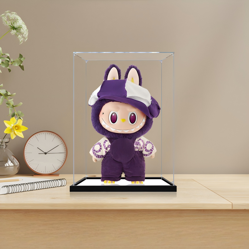 Suitable for Pop Mart Labubu Space Display Case – 25x20x40cm Showcase with UV-Printed Background & Mirror Base