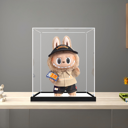 Suitable for Pop Mart THE MONSTERS LABUBU Display Case – Showcase with UV-Printed Background & Mirror Base