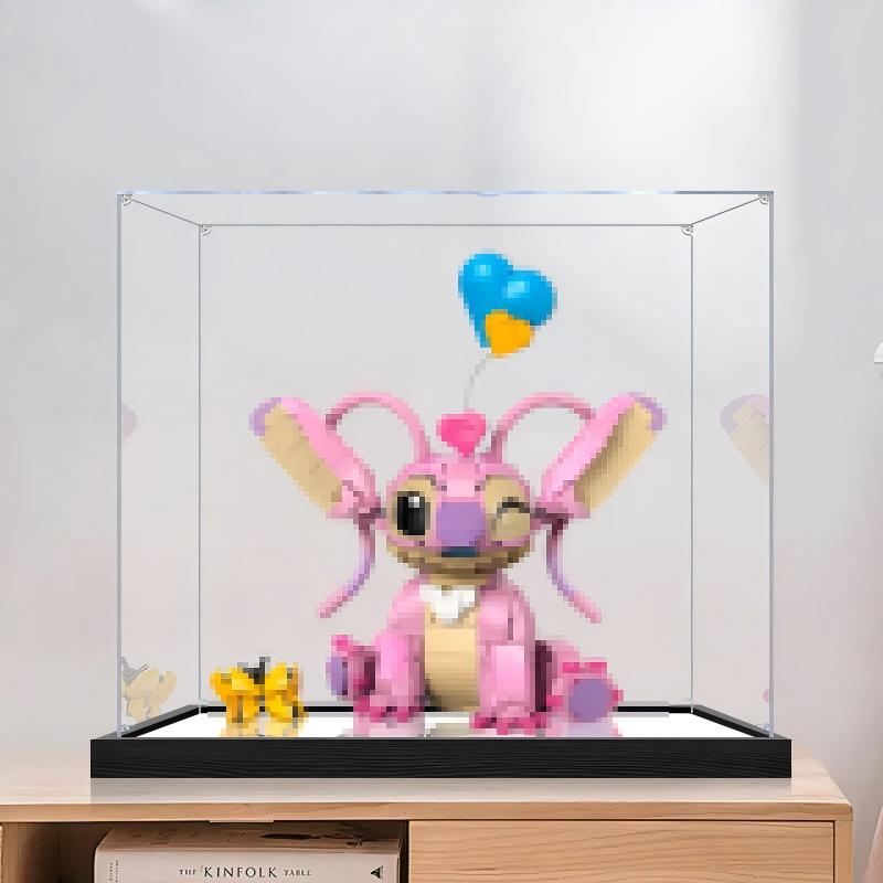 LEGO 43257 Angel Spejl Akryl Display Case med Ringlys & UV-trykt Baggrund - Støvtæt Udstillingsmontre
