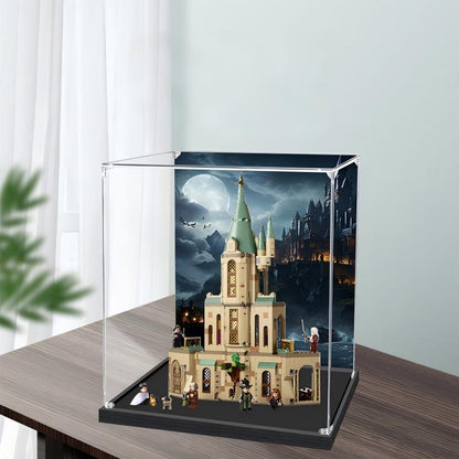 Acrylic Display Case for LEGO 76402 Hogwarts: Dumbledore's Office, with Themed Printed Background & Dustproof Box