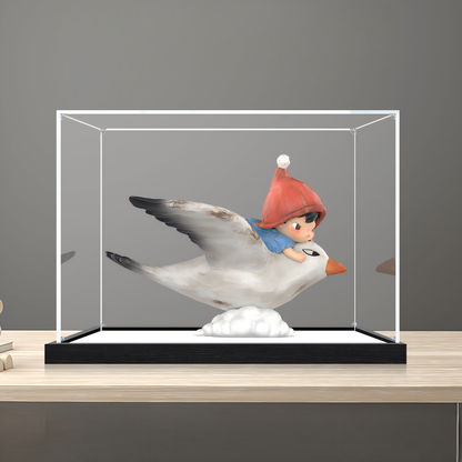 Suitable for Pop Mart Skyward Display Case – Showcase with UV-Printed Background & Mirror Base