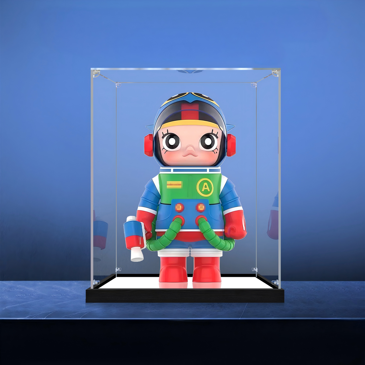 Suitable for Pop Mart DIMOO Series Display Case – Showcase with UV-Printed Background & Mirror Base