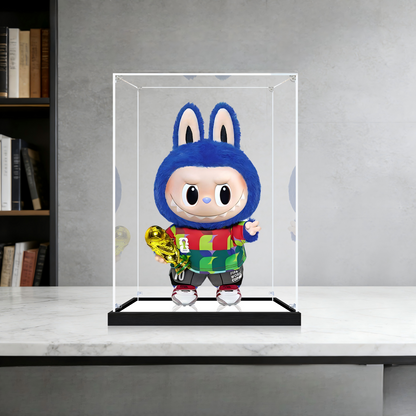 Suitable for Pop Mart Labubu Champion Series Display Case – Showcase with UV-Printed Background & Mirror Base