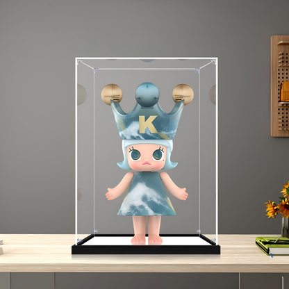 Suitable for Pop Mart MEGA SPACE MOLLY Display Case – Showcase with UV-Printed Background & Mirror Base