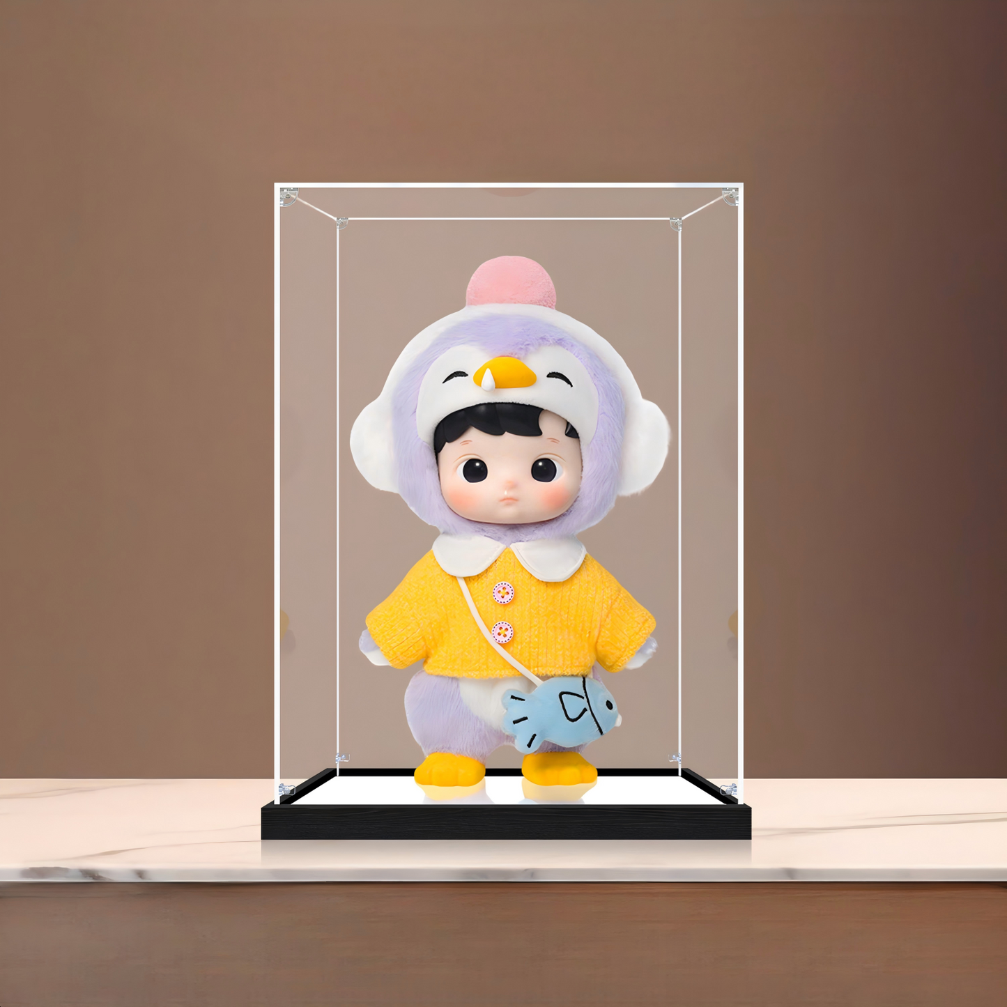 Suitable for Pop Mart Hacipupu Display Case – Showcase with UV-Printed Background & Mirror Base