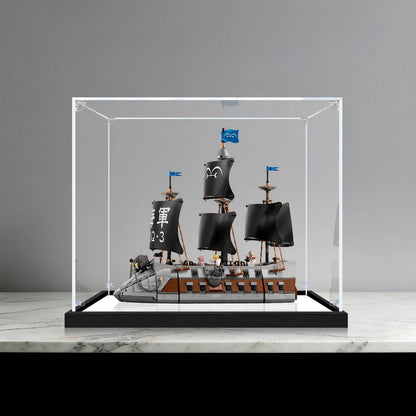 LEGO 75646 Acorazado Marino de Garp Vitrina de Exhibición de Acrílico Espejo con Anillo de Luz y Fondo Impreso en UV - Vitrina a Prueba de Polvo