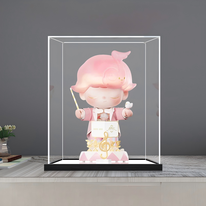 Suitable for Pop Mart Dimoo Dream Melody Display Case – Showcase with UV-Printed Background & Mirror Base