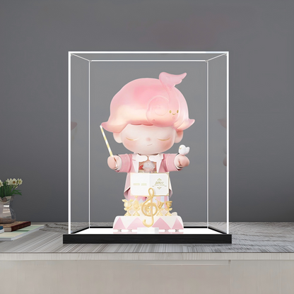 Suitable for Pop Mart Dimoo Dream Melody Display Case – Showcase with UV-Printed Background & Mirror Base