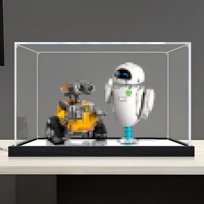 LEGO 43279 WALL-E e EVE Vetrina Acrilica a Specchio con Luce ad Anello e Sfondo Stampato UV - Espositore Antipolvere