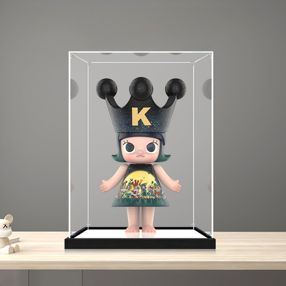 Suitable for Pop Mart MOLLY Moonlight Witness Display Case – Showcase with UV-Printed Background & Mirror Base