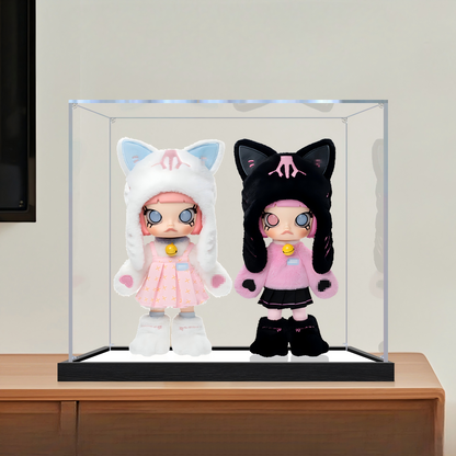 Suitable for Pop Mart MOLLY Display Case – Showcase with UV-Printed Background & Mirror Base