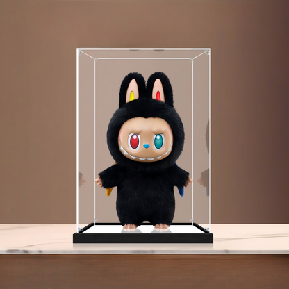 Suitable for Pop Mart Labubu Display Case – Showcase with UV-Printed Background & Mirror Base
