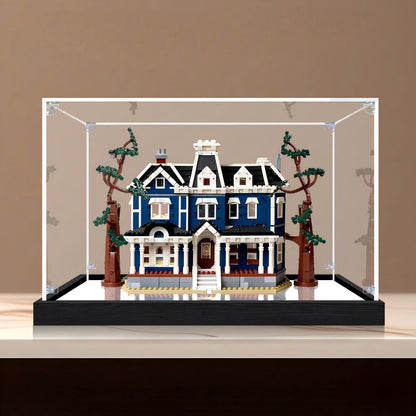 LEGO 11370 The Creel House Mirror Acrylic Display Case with Ring Light & UV-Printed Background - Dustproof Showcase