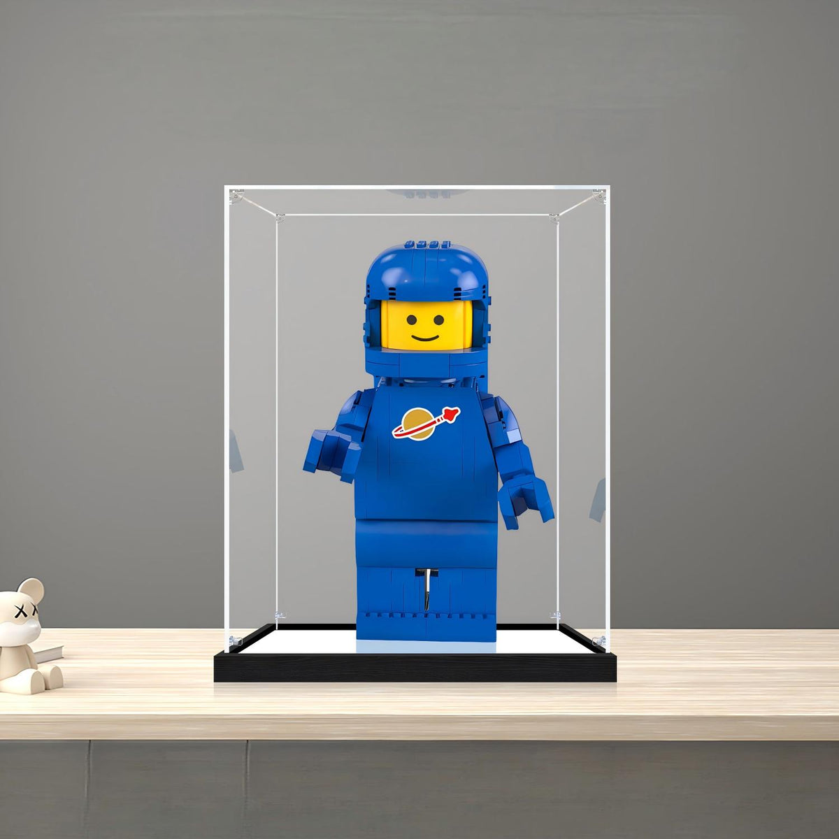 LEGO 40921 Espelho Espelho Caixa de Exibição em Acrílico com Luz de Anel e Fundo Impresso em UV - Vitrine à Prova de Poeira