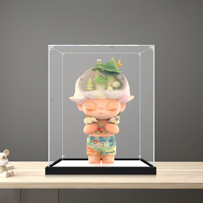Suitable for Pop Mart Hirono Wild Dream Display Case – Showcase with UV-Printed Background & Mirror Base