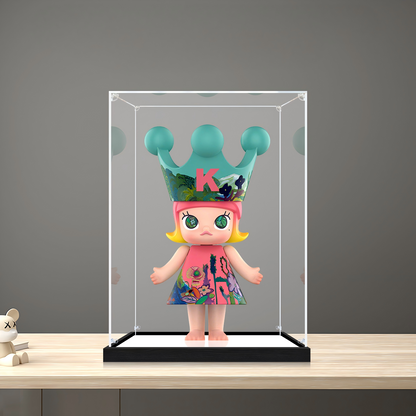 Suitable for Pop Mart Molly Innocence Display Case – Showcase with UV-Printed Background & Mirror Base