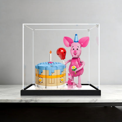 LEGO 43305 Piglet's Birthday Fun Specchio Acrilico con Luce ad Anello e Sfondo Stampato UV - Vetrina Antipolvere