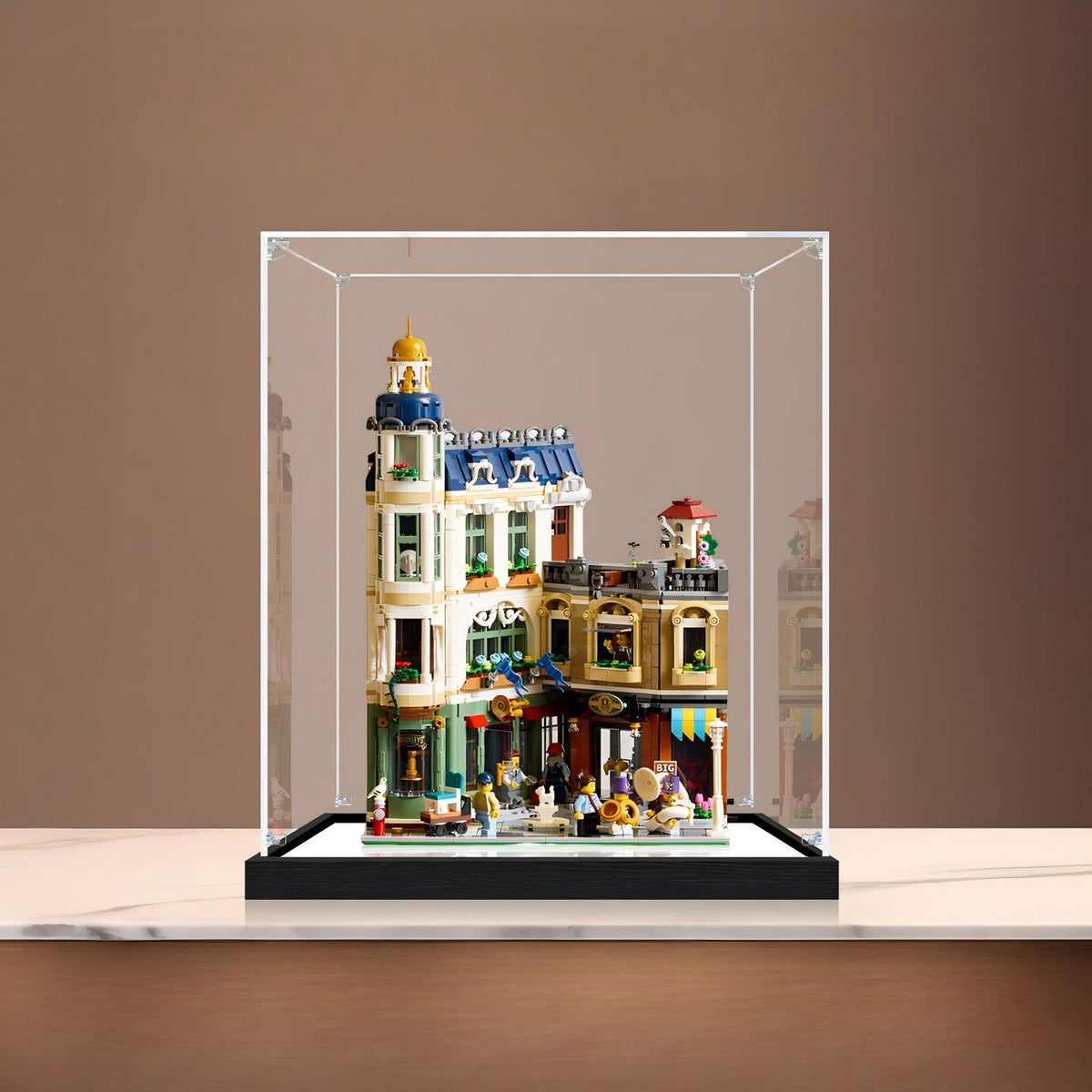 LEGO 11371 Vetrina Specchio con Luce ad Anello e Sfondo Stampato UV - Espositore Antipolvere