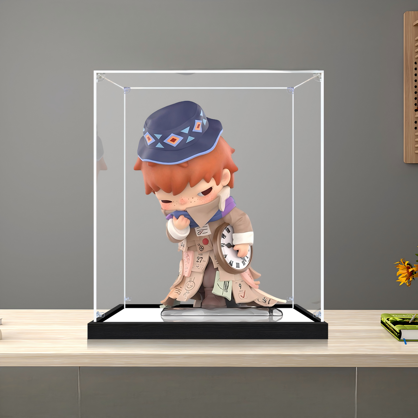 Suitable for Pop Mart Weather With You Display Case – Showcase with UV-Printed Background & Mirror Base