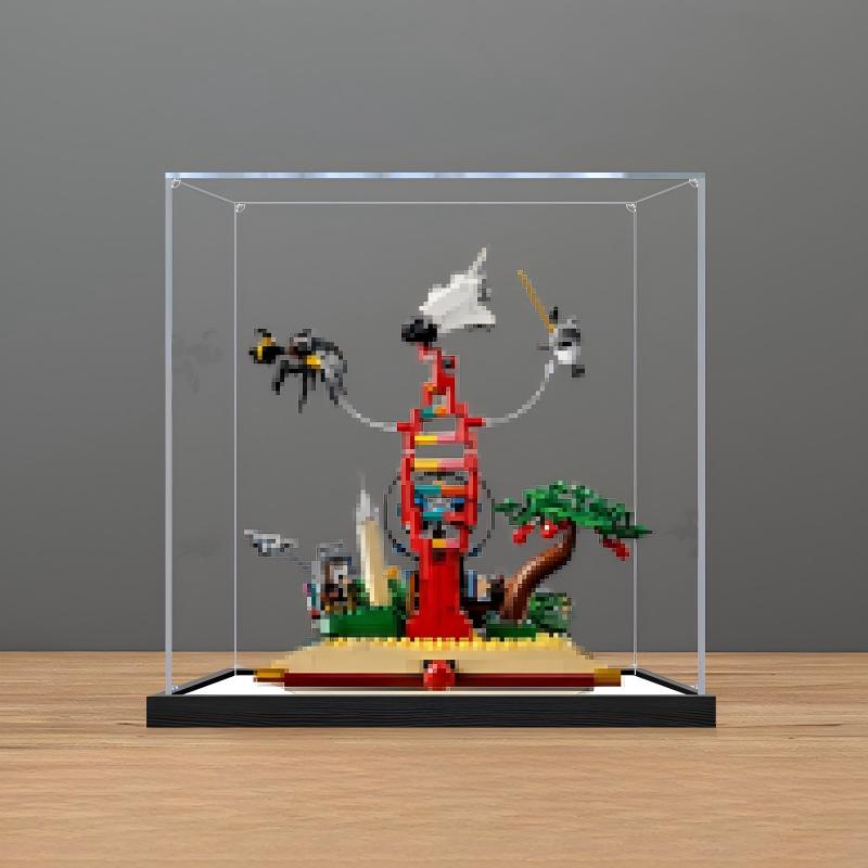 LEGO 21355 Die Evolution der STEM Spiegel-Acryl-Vitrine mit UV-bedrucktem Themenhintergrund - Staubdichte Präsentationsvitrine