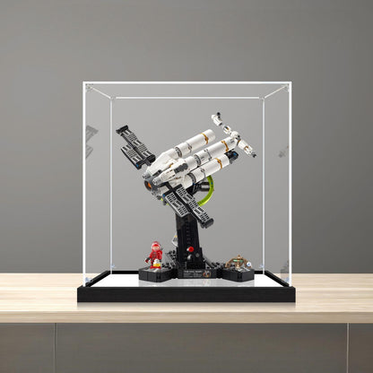 LEGO 11389 Project Hail Mary Mirror Acrylic Display Case with Ring Light & UV-Printed Background - Dustproof Showcase