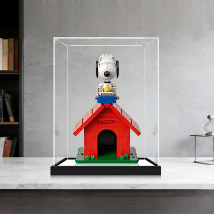 LEGO 21368 Peanuts: Espelho para Casinha do Snoopy com Vitrine de Exibição em Acrílico com Anel de Luz e Fundo Impresso em UV - Vitrine à Prova de Poeira