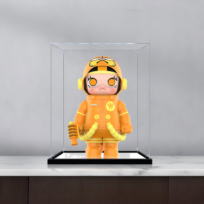 Suitable for Pop Mart Mega Space Molly x Garfield Display Case – Showcase with UV-Printed Background & Mirror Base