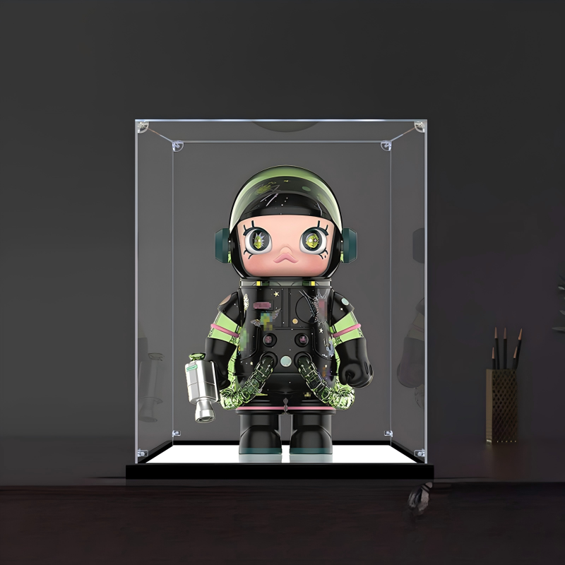 Suitable for Pop Mart Space Molly Display Case – Showcase with UV-Printed Background & Mirror Base