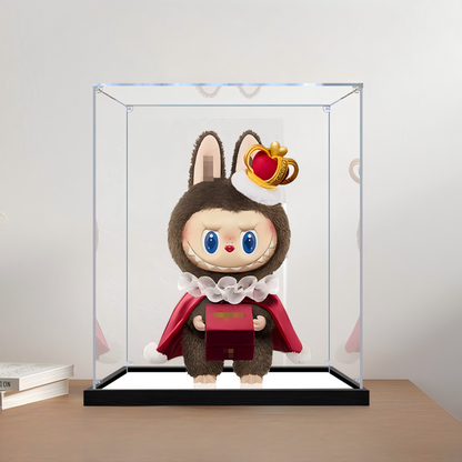 Suitable for Pop Mart Labubu Checkmate Series Display Case – Showcase with UV-Printed Background & Mirror Base